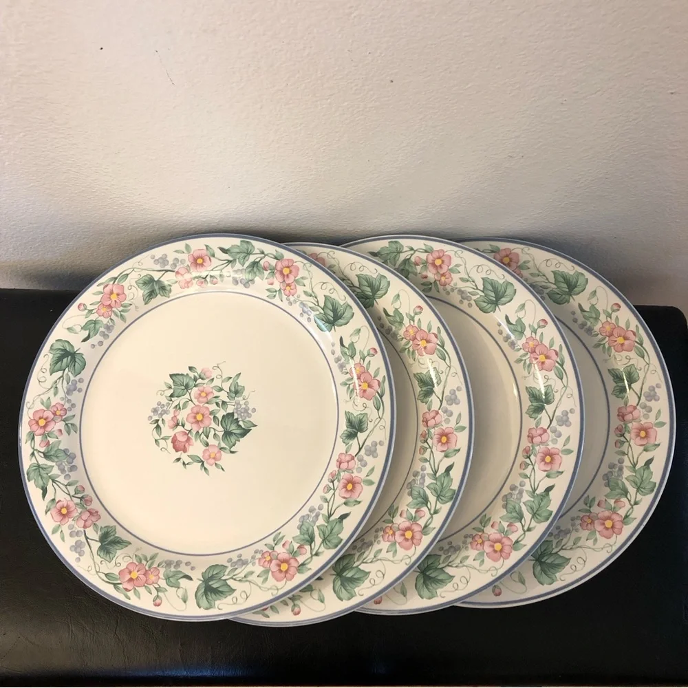 Vintage Ranmaru Kensington 4940 Table To Microwave Japan Plates Set Of Four - Picture 3 of 6